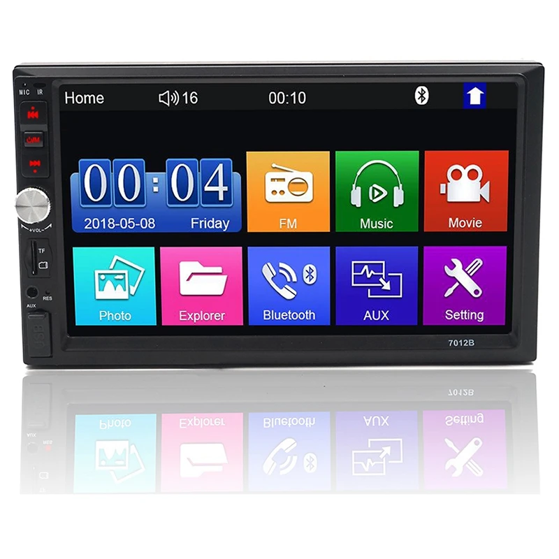 2 Din Автомобильный мультимедийный Радио Hd 7 дюймов контактный экран стерео Bluetooth 12 В 2Din Fm Iso мощность Aux вход Авто Mp5 плеер Sd Usb, 7012