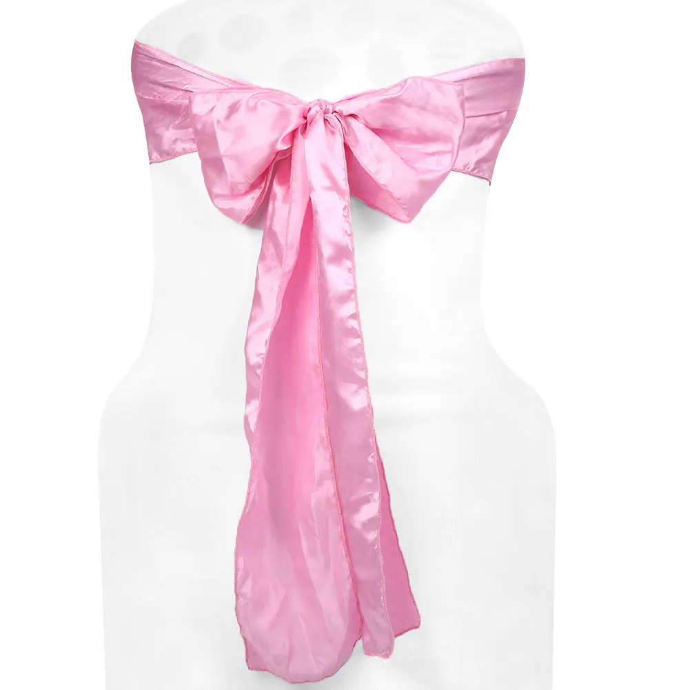 Романтический стул пояса Бархатные чехлы лента вечерние свадебные гостиничный домашний текстиль - Color: Pink