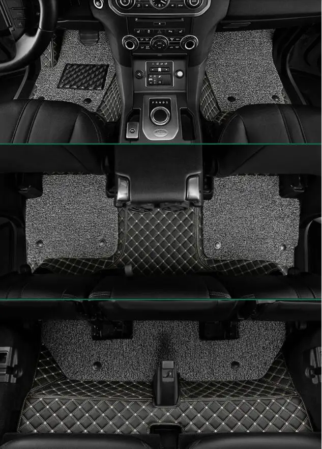 Коврик для Land Rover Discovery 3 LR3 2003-2009 футов ковры шаг Авто вышивка кожа провод катушки 2 Слои коврик