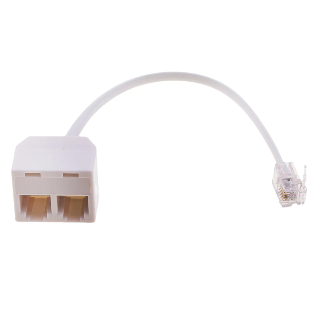 Female RJ11 Socket To Male US Plug Telephone Landline Phone Adapter US To US