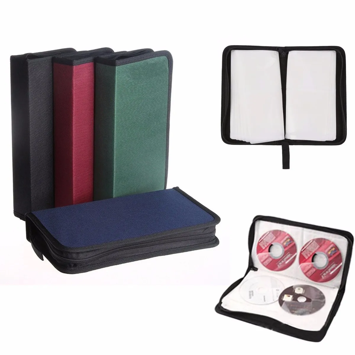 Multi-funcional sistema de software caso de armazenamento em casa zíper dvd conveniente retângulo carro oxford pano presente cd saco grande capacidade