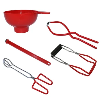 

Plastic Funnel Canning Jar Lifter Tongs Stick Set Kitchen Pot Clamp Tool Wide Mouth Canned Bottle Anti-Scalding Clip Set
