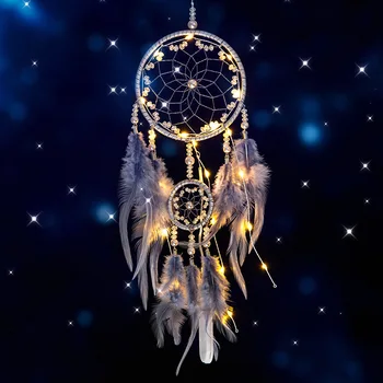 

Bedside Decoration Dreamcatcher GIRL'S Heart Wall Hangers Wall INS Living Room Pendant Princess Room Hanging Decoration Feather