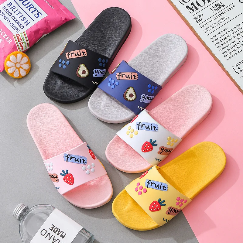 Slippers Women's Summer Cute Cartoon Couple's Home Indoor Non-Slip Bath Slippers Slippers Men Home Slippers for Men Shoes Men