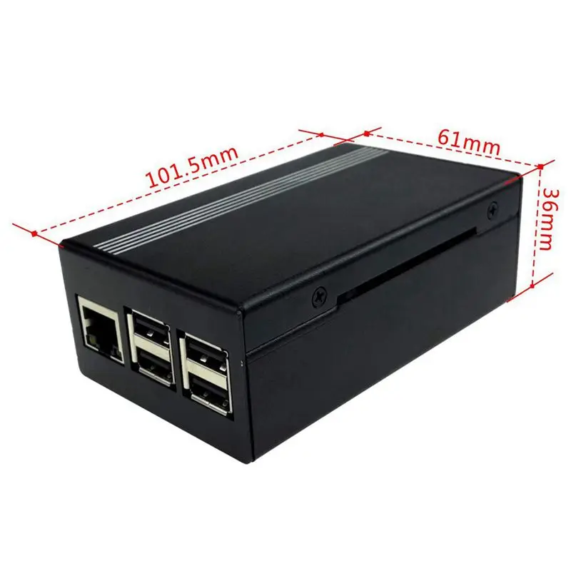 Для Raspberry Pi 3 и Raspberry Pi 2 металлический чехол с охлаждающим вентилятором черный