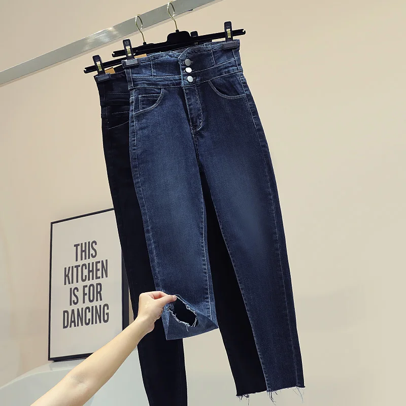 slim fashion high waist jeans women