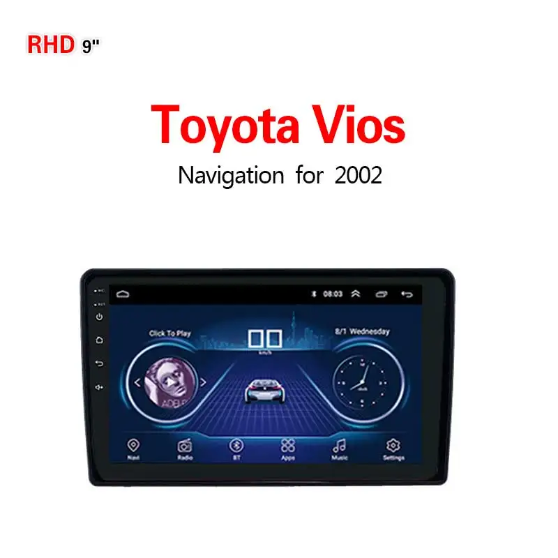 Lionet gps-навигация для автомобиля Toyota Vios 2002 9 дюймов RT1069X - Размер экрана, дюймов: WIFI 1G16G
