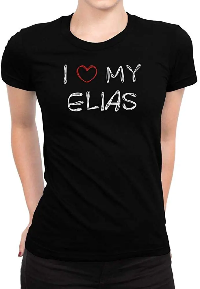 Женская футболка с надписью FGHFG I Love My Elias |