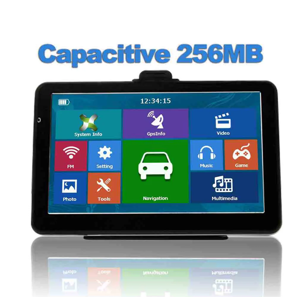 718N Катарина 7 дюймов 8G 256MB емкостный автомобильный gps-навигатор Bluetooth Европа карта автомобиль gps грузовик карта - Размер экрана, дюймов: Capacitive 256MB