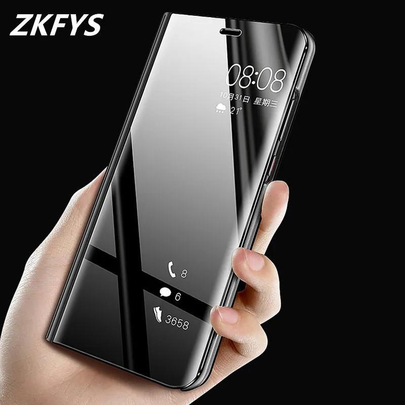 

Clear Mirror Flip Phone Cases For Huawei P30 P20 Lite Pro Mate 20 X 10 9 P10 P9 Plus Nova 3 3i 4 4E 5 5i Phone Case Cover