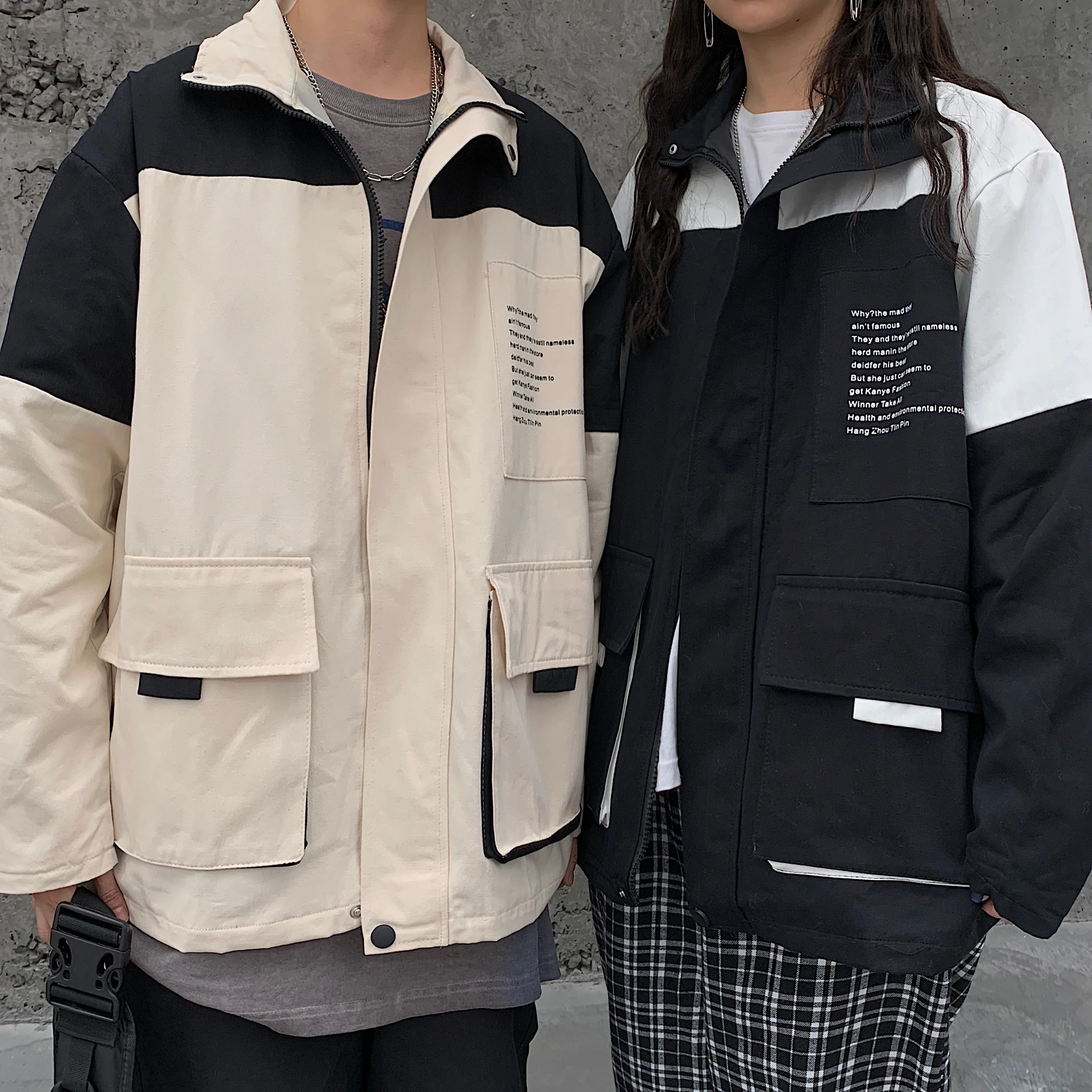 Neploe Harajuku контрастный цвет карго Куртка Harajuku для женщин мужчин BF стиль бейсбол верхняя одежда осень уличная хип-хоп пальто 55461