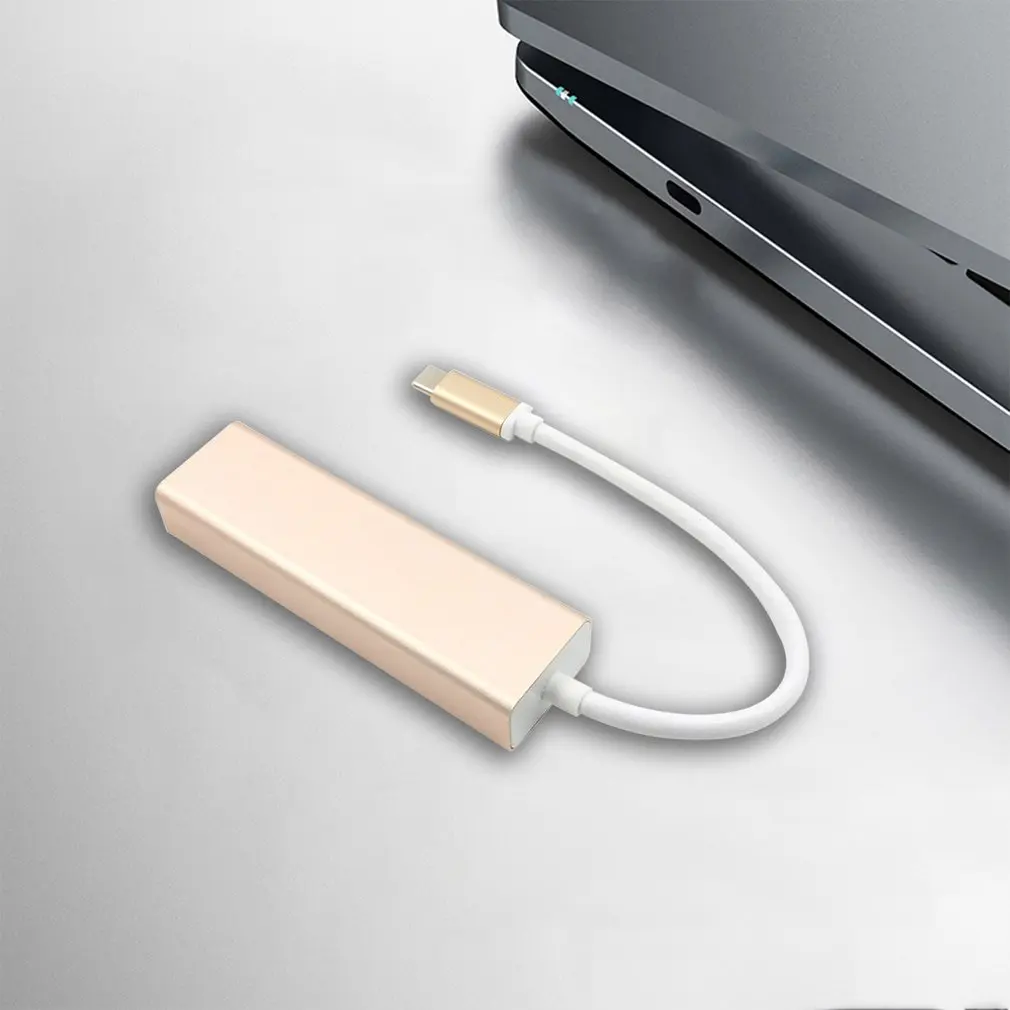 Type-C-Usb3.0 type-C-Rj45 гигабитная сеть с трехпортовым концентратором из алюминиевого сплава Внешняя сетевая карта 3,0