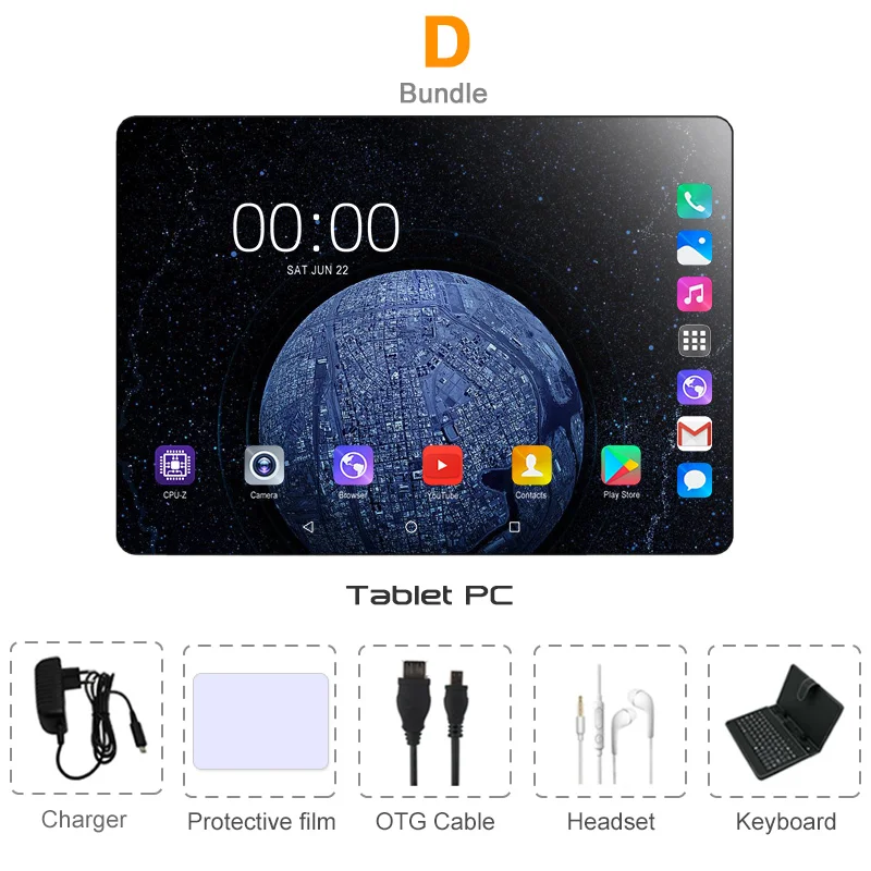Комплект 4 Mx960 супер закаленное 2.5D стекло 3G 4G LTE 10,1 дюймов планшетный ПК Восьмиядерный 6 ГБ ОЗУ 128 Гб ПЗУ 1280x800 ips wifi Android 9,0 gps 10 - Комплект: Комплект 4