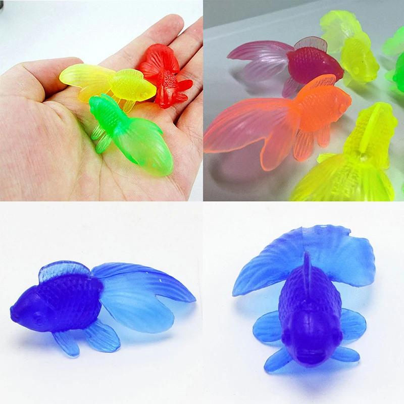 Bathing Tool Baby Soft Rubber Gold Fish Toys Cute Plastic Simulation Small Goldfish Water Shower Toy Kids Swimming Beach Toys