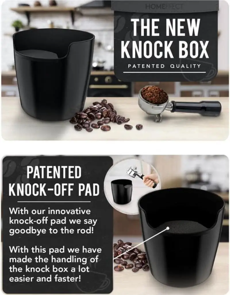 Коробка для хранения кофейного порошка Черная Глубокая миска нескользящая