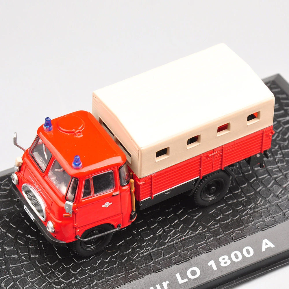 Robur LO 1800 A Fire Truck Altas Diecast Military Vehicles 1/72 Alloy Red Car
