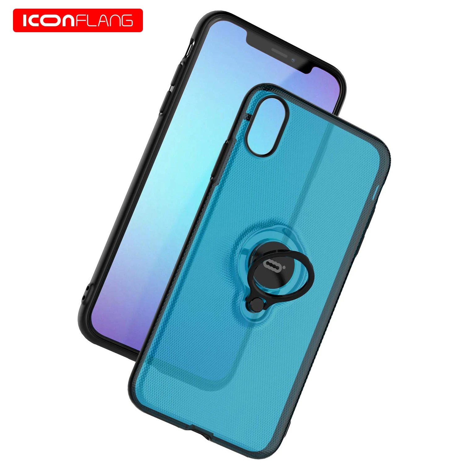 

ICONFLANG for iPhone XR Case, Ultra-Slim with Ring Holder Stand Compatible Magnetic Car Mount Cover Case for Apple iPhone XR