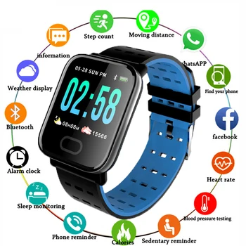 

new A6 Smart Watch Sport Pedometer Bracelet Blood Pressure Heart Rate Monitor Smartwatch Bluetooth connect Android IOS Phone