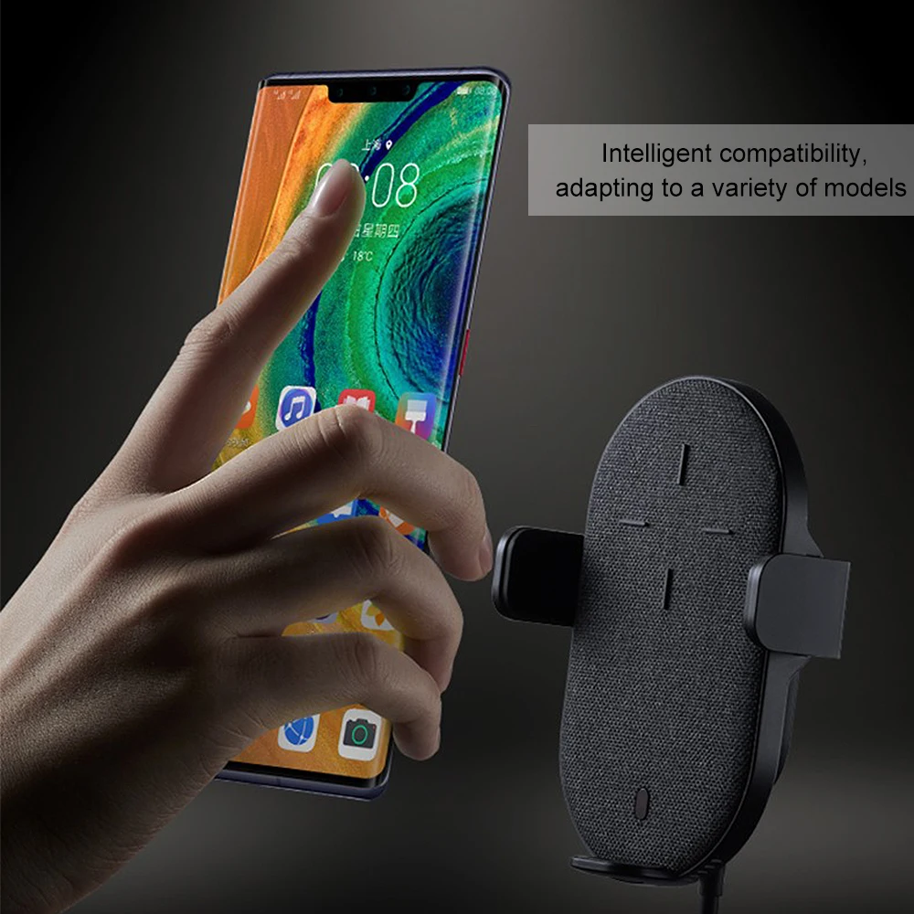 Huawei SCP супер зарядное устройство, беспроводное автомобильное зарядное устройство 27 Вт, стандарт Qi, сертифицированный держатель для телефона, быстрая зарядка для mate 30 Pro iPhone 11