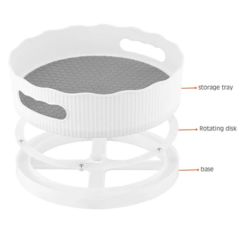 

360 Multifunctional Rotating Shelf Fruit Snacks Dry Storage Kitchen Bathroom Desktop Storage Box Seasoning Cosmetic Storage Box