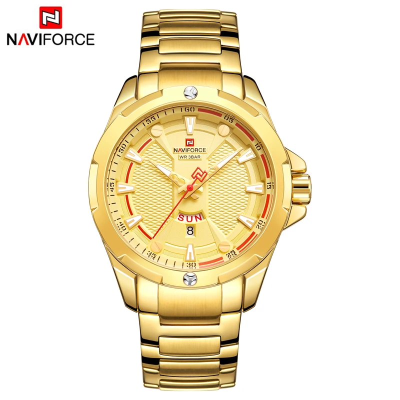 Luxury Brand NAVIFORCE Military Fashion Gold Watch Men Quartz Wristwatch Sport Casual Clock Wateproof Watches Relogio Masculino