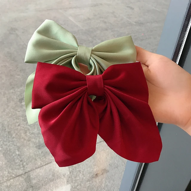 Lazos Pelo Grandes Mujer Niña Pinza de Satén Terciopelo Horquillas Bowknot  Pasadores Accesorios para el Cabello para Chicas