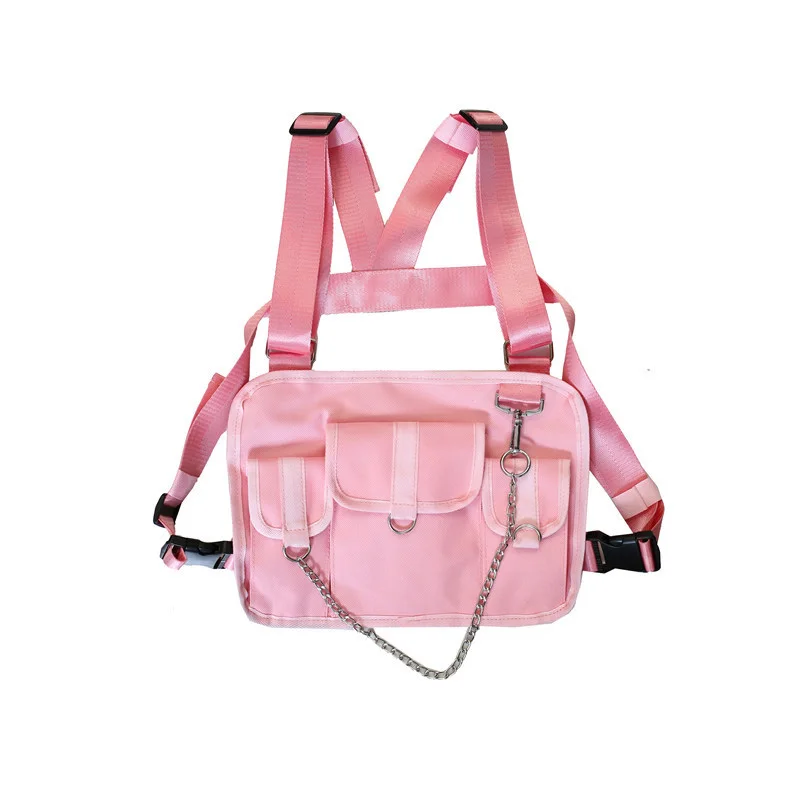Pink bag Унисекс пара нагрудная сумка хип хоп многофункциональные тактические сумки женские шлейка-жилетка Спортивная поясная модная сумка для охоты на природе - Цвет: Pink bag