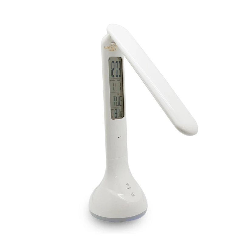 

Led Desk Lamp Table Light Foldable Dimmable with Calendar Temperature Alarm Clock Atmosphere Colors Changing Book Light