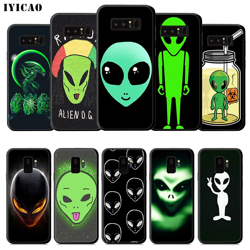 Забавный мягкий чехол IYICAO Alien для samsung Galaxy S10e S10 S9 S8 Plus S6 S7 Edge Note 10 9 8 TPU |