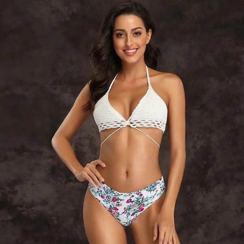 Wire Free Mid Waist Print Womens Swimwear B�y�k Beden Mayo Beach wear Bodysuit Sexy Trikini Swimsuits 2020 New