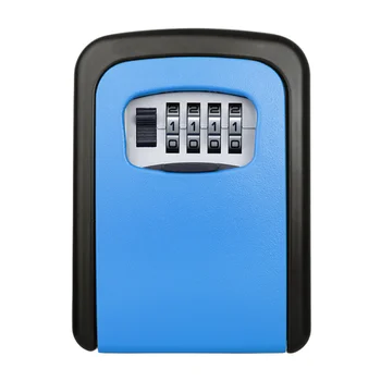 

Wall Mounted Outdoor Key Storage Lock Box 4 Digit Push-Button Combination Password Key Safe Box Resettable Code Key Holder
