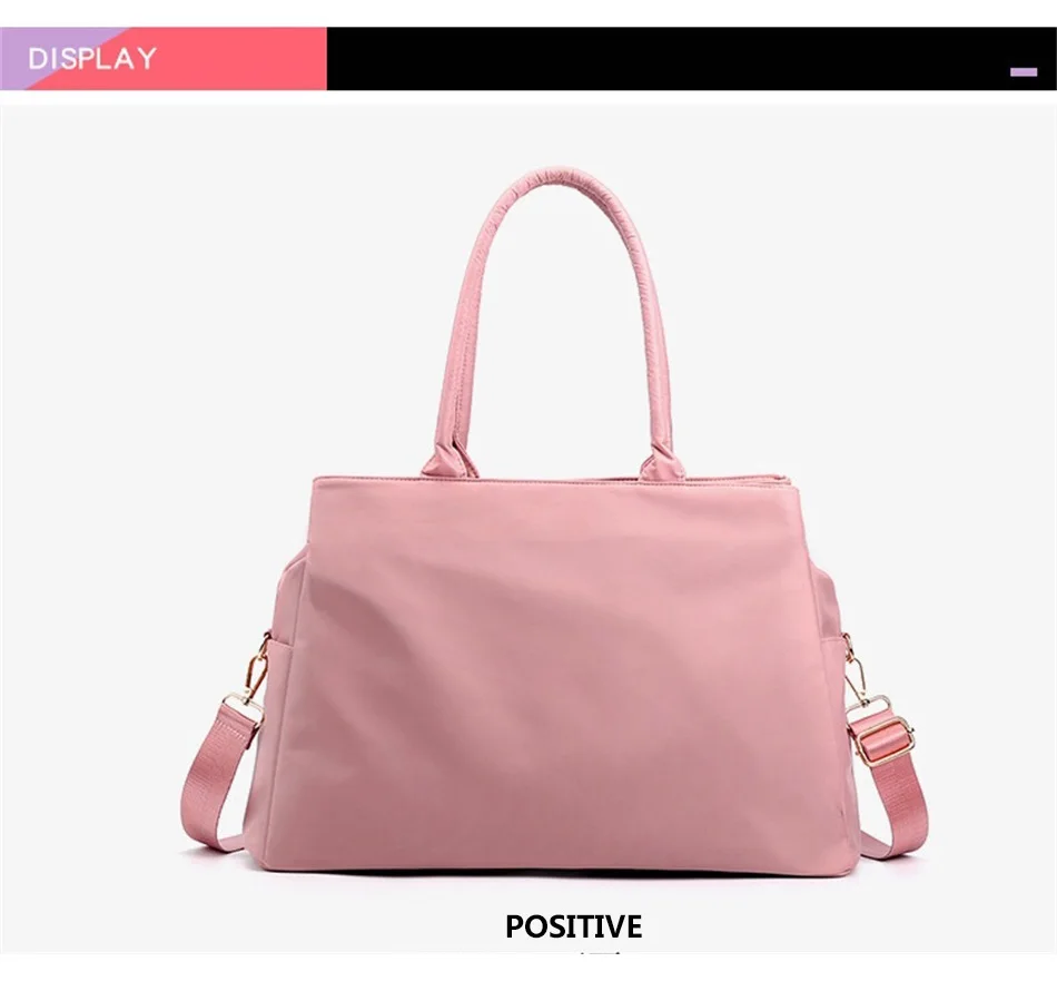 Casual Nylon Cloth One Shoulder Travel Bag Female Fashion Simple Sports Fitness Handbag Large Capacity Solid Color Crossbody Bag