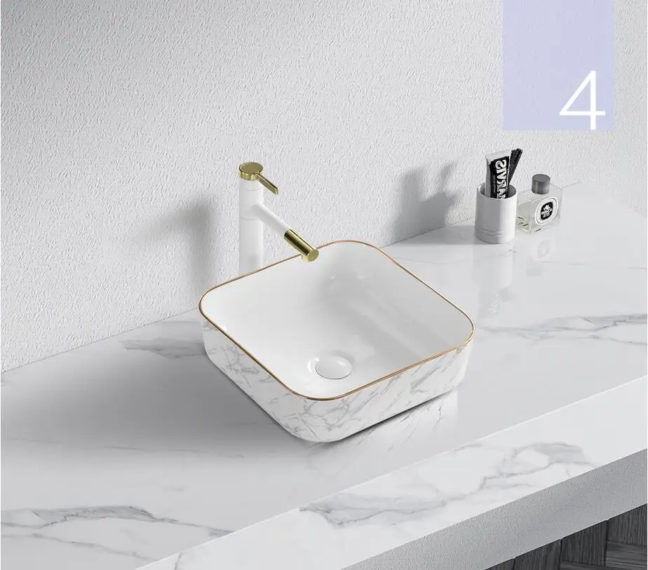 Above Counter Wash Hand Basins Household Basin Single Ceramic Square Bathroom Sinks Shampoo SJ63-4 | Обустройство дома