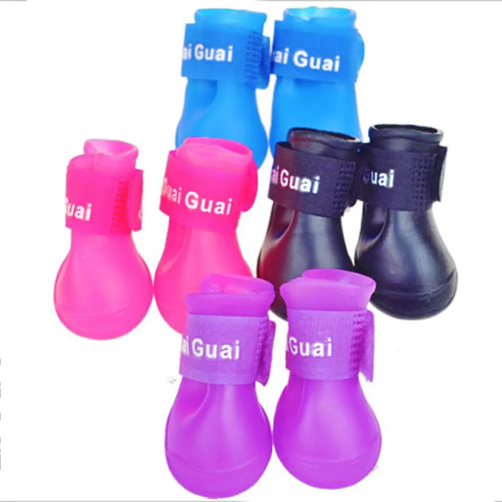 Waterproof Durable Mini Pet Little Dog Teddy Rain Boots Shoes Small Rainboots Anti-Slip Paws Booties | Дом и сад