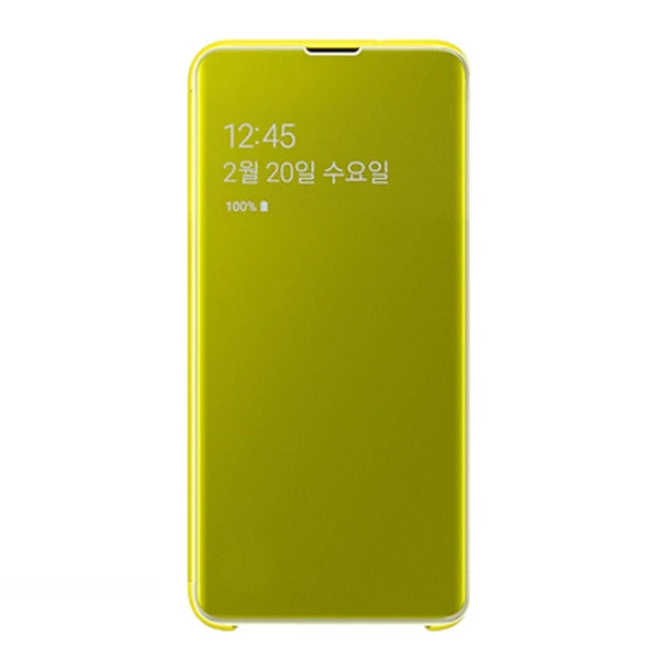 Yellow Чехол для телефона samsung Mirro Clear View, чехол для samsung GALAXY S10 S10E G9700 S10+ S10Plus, тонкий флип-чехол - Цвет: Yellow