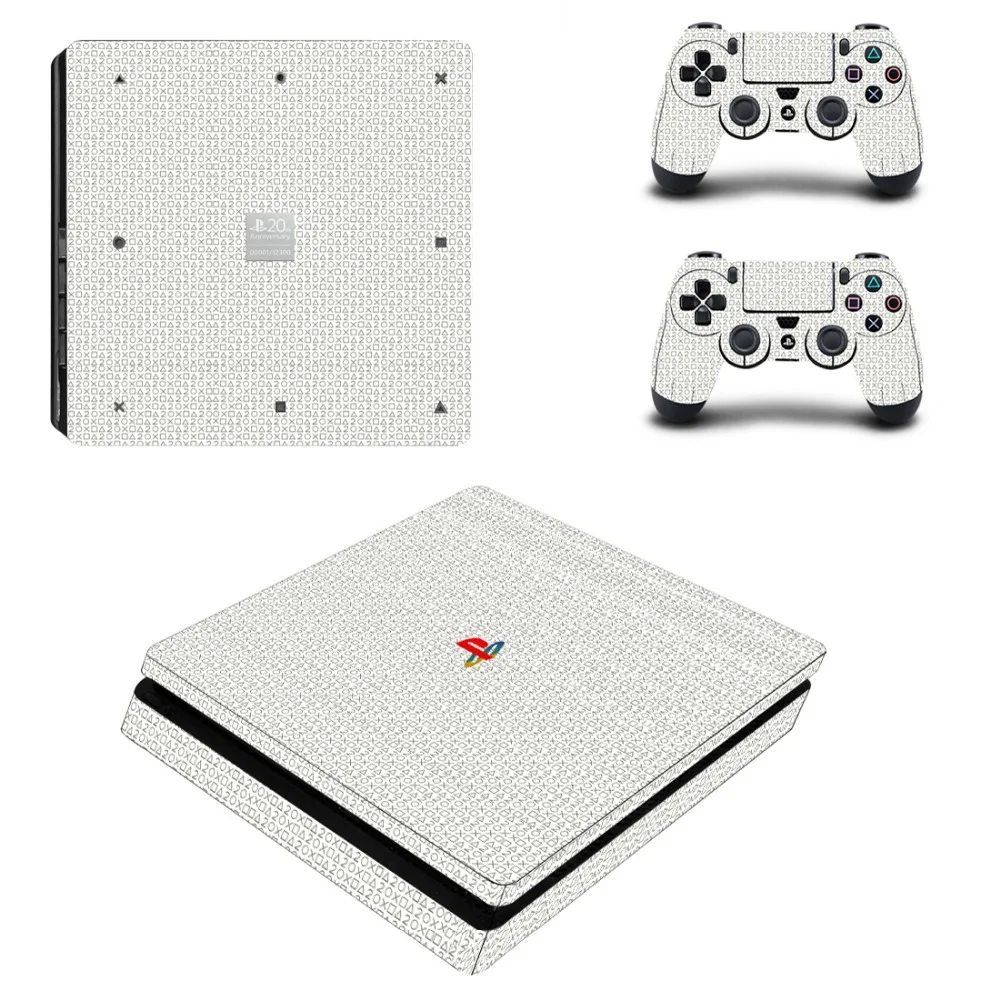 Чистый белый полное покрытие лицевые панели PS4 тонкая кожа Наклейка виниловая для Playstation 4 консоль и контроллер PS4 тонкая кожа Наклейка