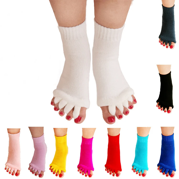 

2Pairs Massage Five Toe Socks Toes Separate Socks Corrective Toes Valgus And Toes Foot Alignment Pain Relief Health Massage Sock