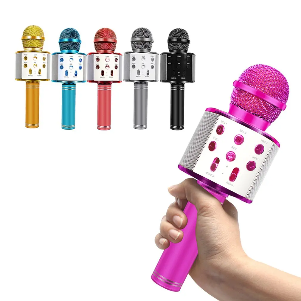 Professional WS-858 Handheld KTV Microphone Portable Wireless Karaoke Home Mic Speaker Player Microphones