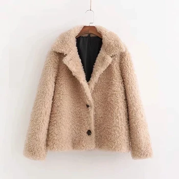 

Winter Faux Fur Coat Women Teddy Coat Casual Thick Warm Teddy Jacket Long Sleeve Oversized Lady Teddy Bear Coat