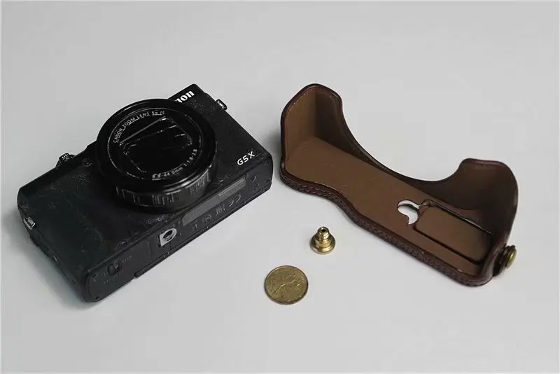 Чехол из натуральной кожи для камеры для Canon Powershot G5 X Mark II G5XII G5X2 Половина корпуса камеры Нижняя крышка батарейного отсека
