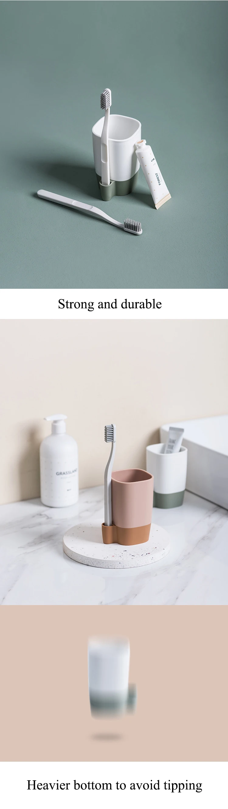 Tumbler Cup for Bathroom Vanity Countertop Tooth Brushing Cup 330ml