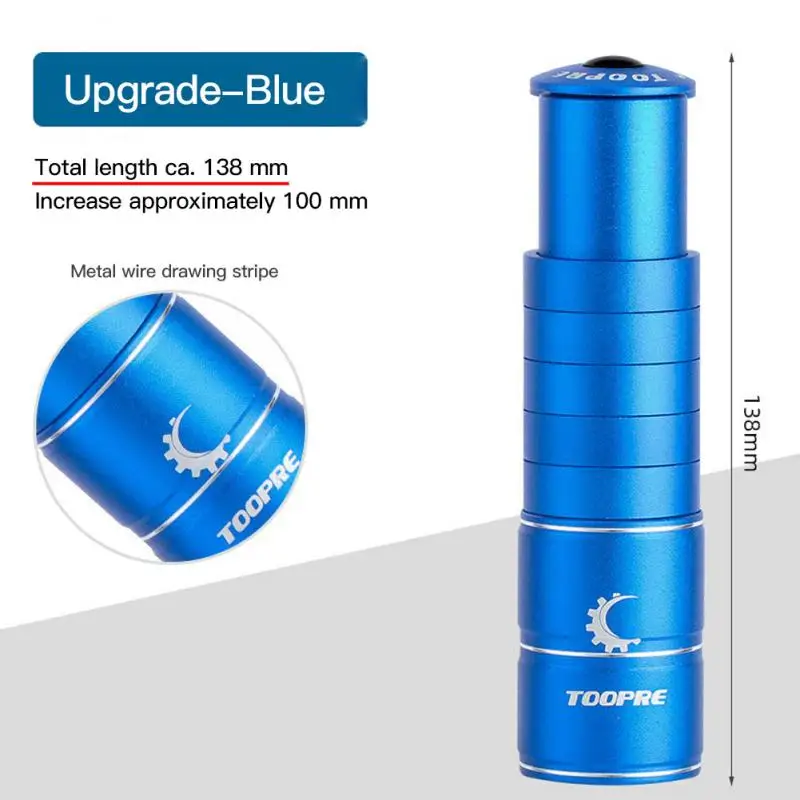 bicycle fork stem extender handlebar riser aluminium alloy