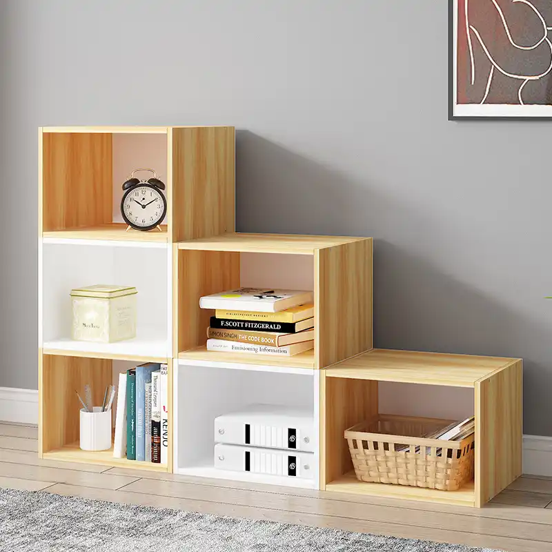 Bookcase Wood Display Shelves Storage Bookshelf 3 Level Tier