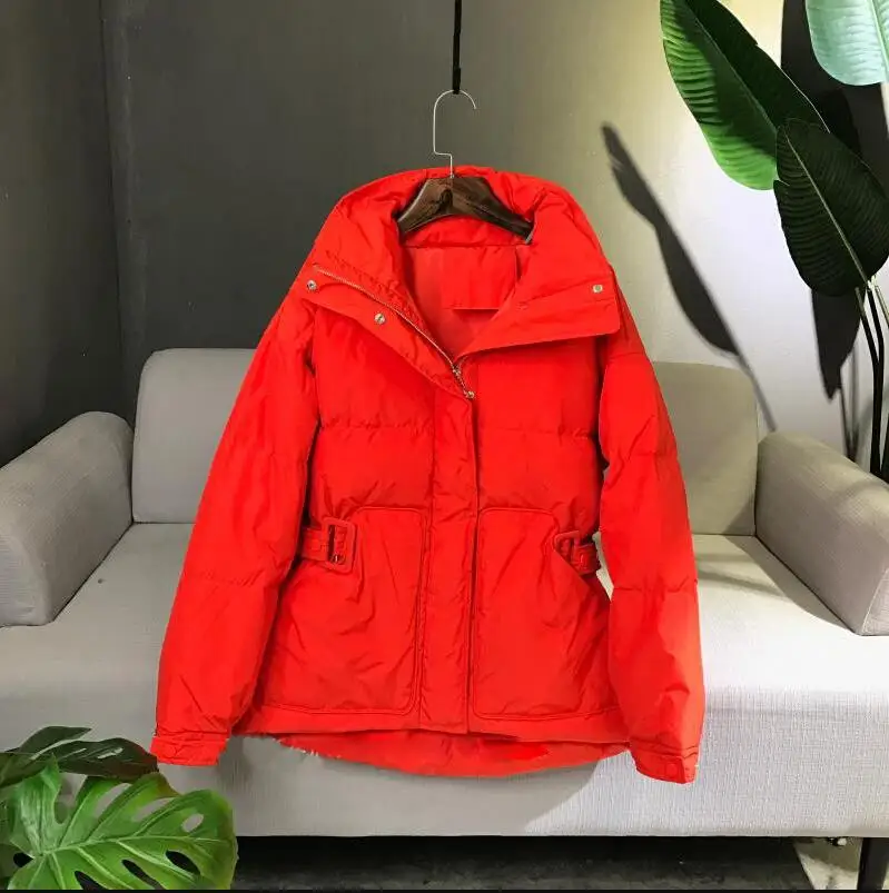 mode canard vers le bas vestes femmes hiver manteau court epaissir chaud vers le bas Parka femme lâche hiver veste femmes manteau 5,0 - Цвет: Красный