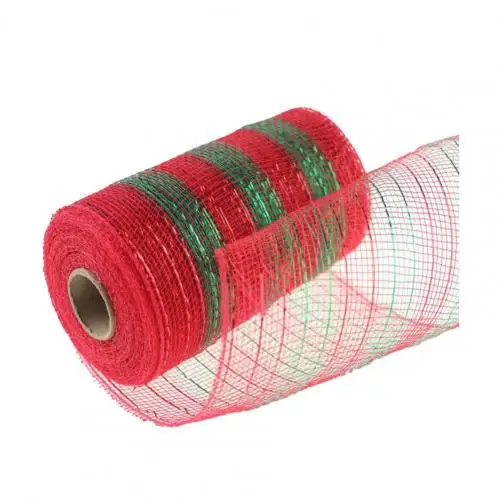 Metallic Deco Poly Mesh Ribbon, Christmas Deco Mesh Ribbon