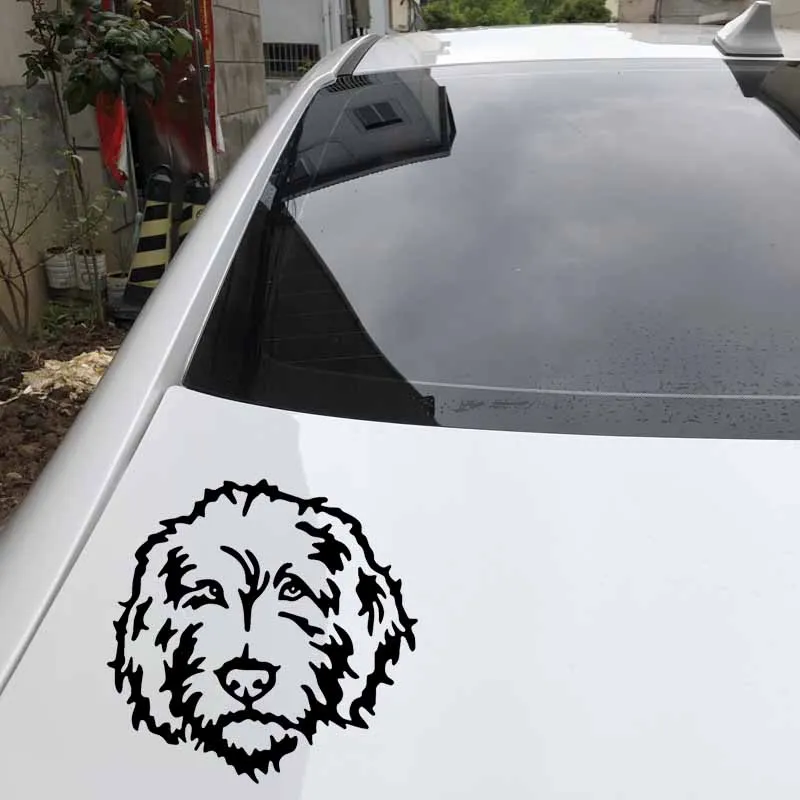 YJZT 15X14,7 см Забавные Животные стикер автомобиля лабрадудель собака Винил автомобильное стекло черный/серебристый C24-1354