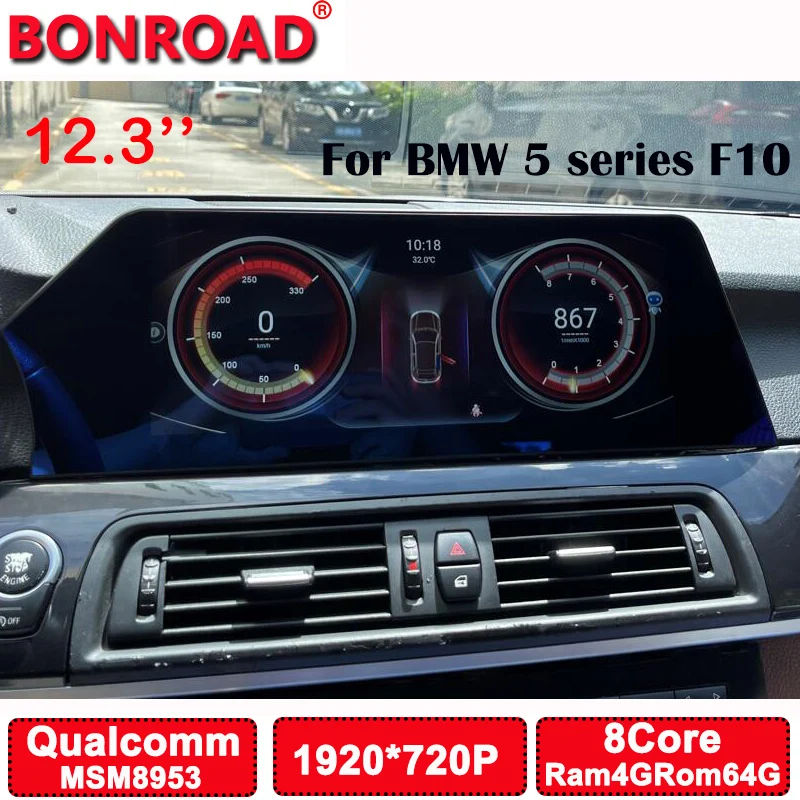 Автомобильная Мультимедийная система Bonroad Android 10 Qualcomm для BMW F10/F11 CIC и NBT Carplay