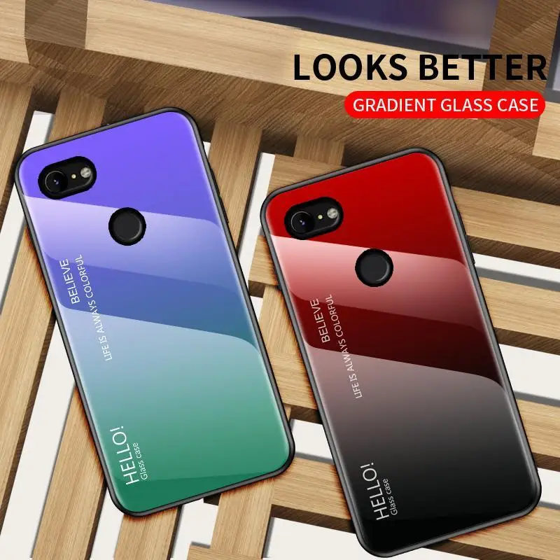 Чехол s для Google Pixel 2XL 3XL 3A XL чехол Роскошный градиентный закаленное стекло 2 3