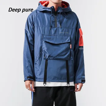 

Men's Jacket, Coat, Contrast，oversize，harajuku，streetwear，casual，hooded ，Contrast color，pocket，, new，2020