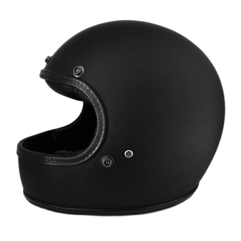 Casco Vintage de fibra de vidrio, protector de cara completa, Retro, Kask,cafe Racer,scooter,cruiser,chopper, negro mate, aprobado por - AliExpress